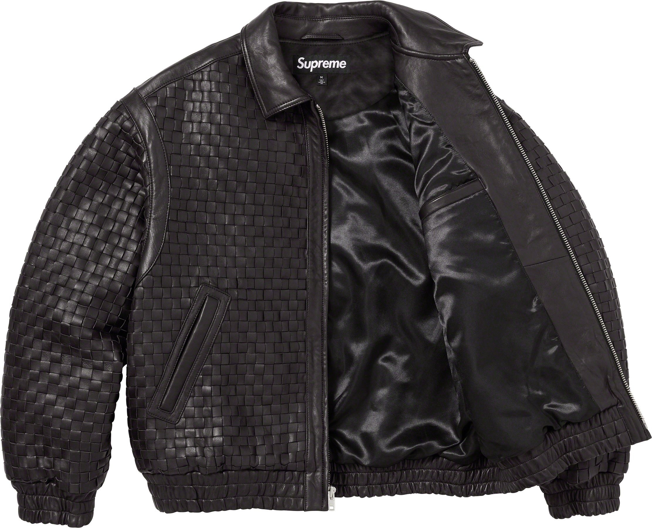 Woven Leather Varsity Jacket view 10